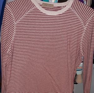 Red and white striped long sleeve tee